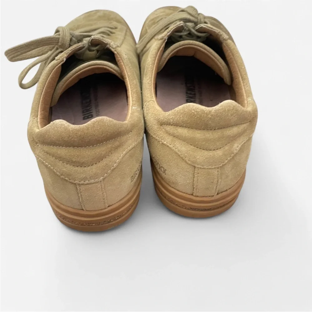 Birkenstock Bend Low Suede Lace Up Sneakers in Faded Khaki Size 39 US 8 Narrow